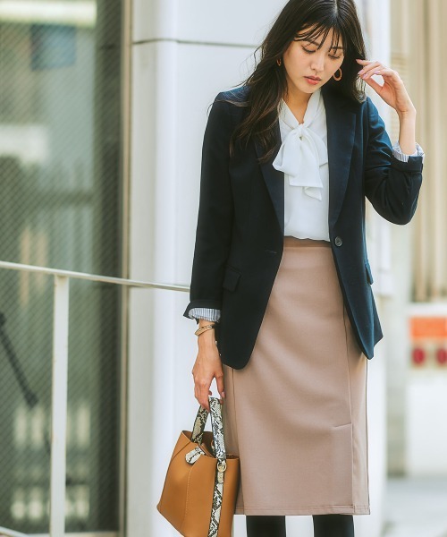 7days Life Styling(セブンデイズライフスタイリング)の「洗えるロング丈テーラードジャケット【プリント裏地付】(テーラードジャケット・レディース・ネイビー/グレー系その他/ブラウン・S/LL/M/L)」の19枚目の写真