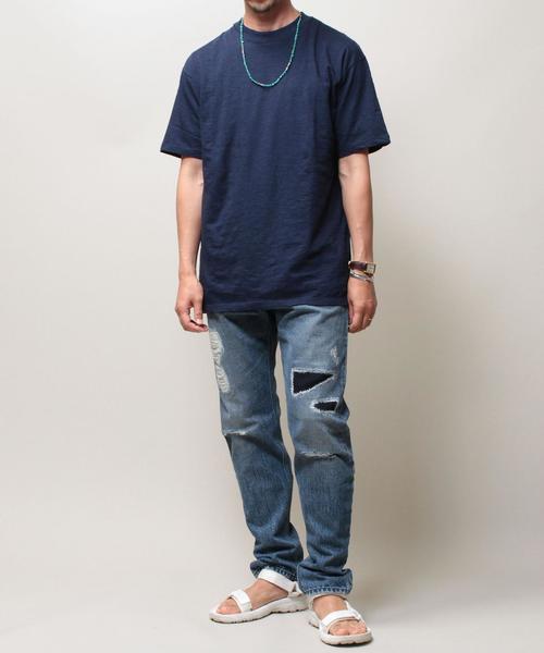 BEAUTY&YOUTH UNITED ARROWS（ビューティーアンドユースユナイテッドアローズ）の「【WEB限定】 ∴ by エアスラブ セミロングクルーネック ハーフスリーブ カットソー MADE IN JAPAN◆（Tシャツ/カットソー・メンズ・ホワイト/グレー/ネイビー/コバルトブルー・MEDIUM/SMALL/LARGE）」の9枚目の写真