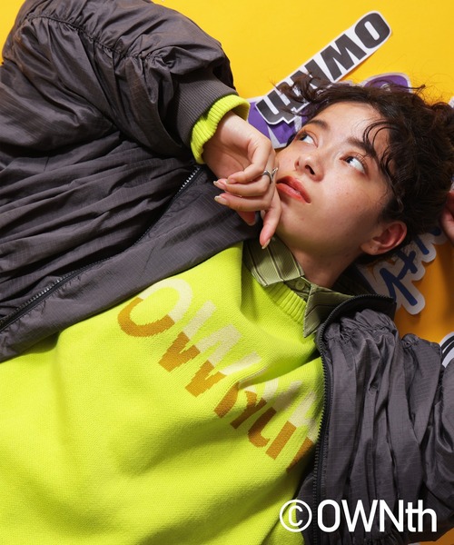 OWNth（オンス）の「ダブルジャガードロゴニットプルオーバー（ニット/セーター・レディース・ブラック/ライム・FREE）」の20枚目の写真