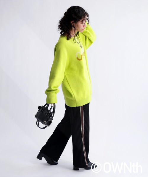 OWNth（オンス）の「ダブルジャガードロゴニットプルオーバー（ニット/セーター・レディース・ブラック/ライム・FREE）」の13枚目の写真