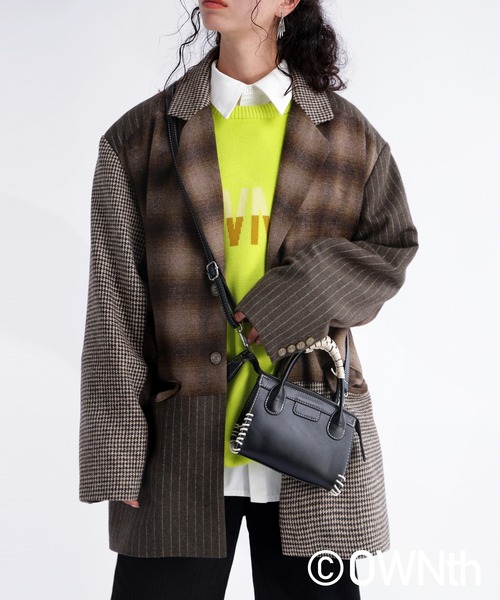 OWNth（オンス）の「ダブルジャガードロゴニットプルオーバー（ニット/セーター・レディース・ブラック/ライム・FREE）」の9枚目の写真