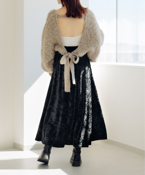 希少✨ COMME des GARÇONS フリンジ ベロア スカート セール】 カラーベロアスカート （ロング・マキシ丈スカート