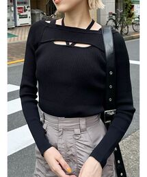 MURUA | クロスオープンリブニット(ニット/セーター)