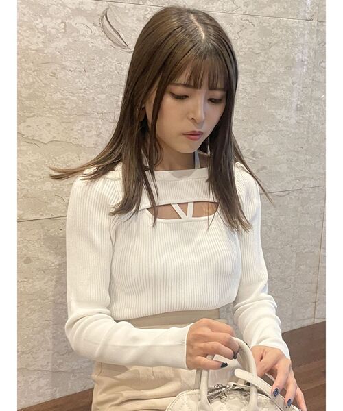 MURUA(ムルーア)の「クロスオープンリブニット(ニット/セーター・レディース・ブラック/ホワイト/レッド/ブルー・FREE)」の22枚目の写真