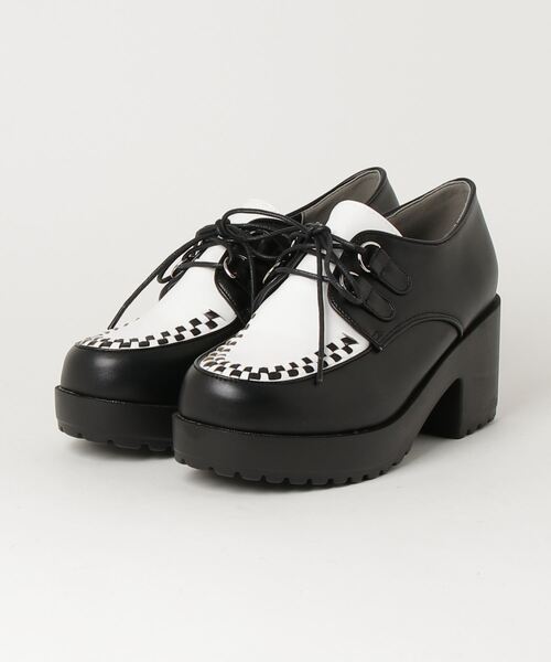 LOVEHUNTER（ラブハンター）の「大きいサイズ インターレースデザイン厚底シューズ(1604M)/Love Hunter（ドレスシューズ・メンズ・ブラック×ブラック/ブラック×ホワイト/ホワイト・41/43/45）」の6枚目の写真