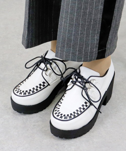 LOVEHUNTER（ラブハンター）の「大きいサイズ インターレースデザイン厚底シューズ(1604M)/Love Hunter（ドレスシューズ・メンズ・ブラック×ブラック/ブラック×ホワイト/ホワイト・41/43/45）」の13枚目の写真