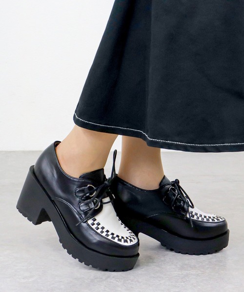 LOVEHUNTER（ラブハンター）の「大きいサイズ インターレースデザイン厚底シューズ(1604M)/Love Hunter（ドレスシューズ・メンズ・ブラック×ブラック/ブラック×ホワイト/ホワイト・41/43/45）」の18枚目の写真