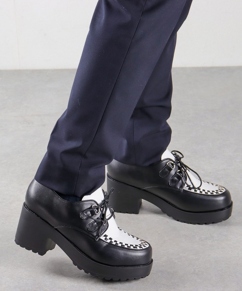 LOVEHUNTER（ラブハンター）の「大きいサイズ インターレースデザイン厚底シューズ(1604M)/Love Hunter（ドレスシューズ・メンズ・ブラック×ブラック/ブラック×ホワイト/ホワイト・41/43/45）」の16枚目の写真