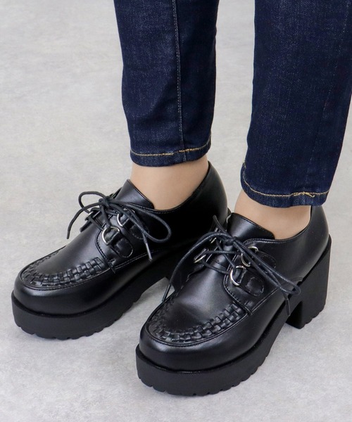 LOVEHUNTER（ラブハンター）の「大きいサイズ インターレースデザイン厚底シューズ(1604M)/Love Hunter（ドレスシューズ・メンズ・ブラック×ブラック/ブラック×ホワイト/ホワイト・41/43/45）」の10枚目の写真