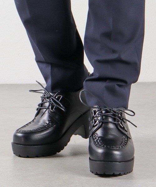 LOVEHUNTER（ラブハンター）の「大きいサイズ インターレースデザイン厚底シューズ(1604M)/Love Hunter（ドレスシューズ・メンズ・ブラック×ブラック/ブラック×ホワイト/ホワイト・41/43/45）」の8枚目の写真