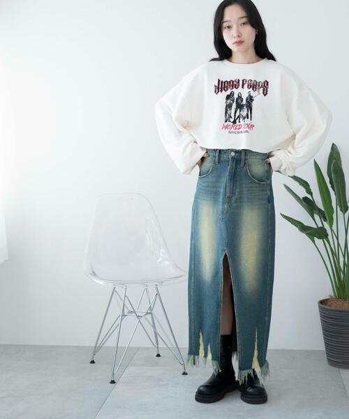 WEGO（ウィゴー）の「WEGO/ヴィンテージライクショートスウェット（スウェット・レディース・その他1/その他2/ホワイト系その他/グレー系その他/杢グレー/オフホワイト/その他3/その他4・FREE）」の9枚目の写真