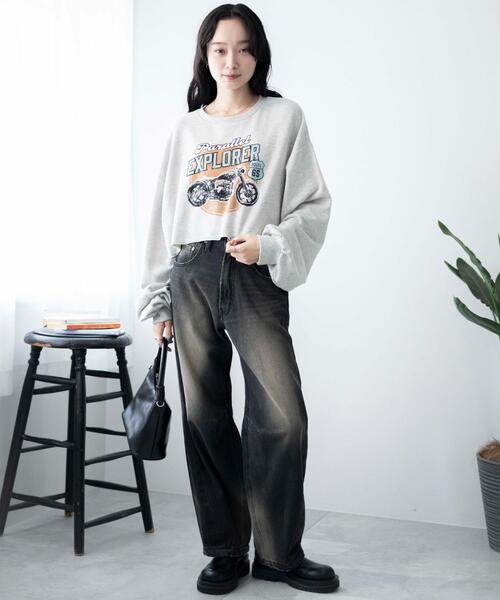 WEGO（ウィゴー）の「WEGO/ヴィンテージライクショートスウェット（スウェット・レディース・その他1/その他2/ホワイト系その他/グレー系その他/杢グレー/オフホワイト/その他3/その他4・FREE）」の11枚目の写真