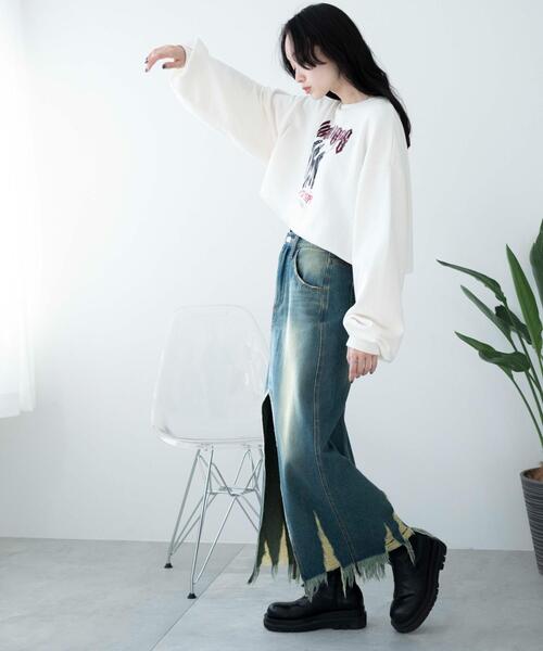 WEGO（ウィゴー）の「WEGO/ヴィンテージライクショートスウェット（スウェット・レディース・その他1/その他2/ホワイト系その他/グレー系その他/杢グレー/オフホワイト/その他3/その他4・FREE）」の18枚目の写真