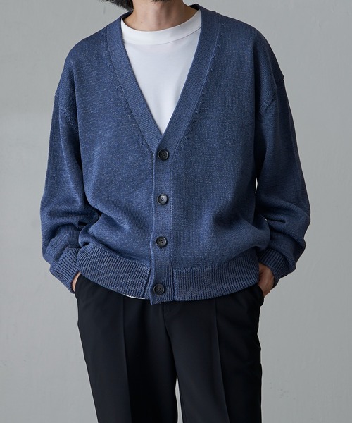Lui's（ルイス）の「テープヤーンクロップドカーディガン（カーディガン/ボレロ・メンズ・ライトグレー/ブラック/ブルー・S/M）」の14枚目の写真
