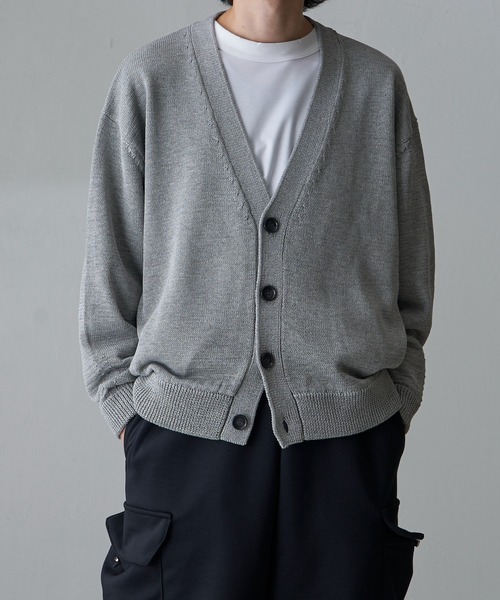 Lui's（ルイス）の「テープヤーンクロップドカーディガン（カーディガン/ボレロ・メンズ・ライトグレー/ブラック/ブルー・S/M）」の10枚目の写真