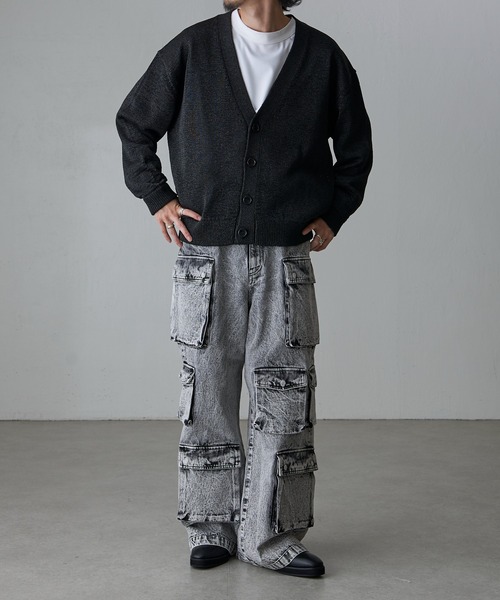 Lui's（ルイス）の「テープヤーンクロップドカーディガン（カーディガン/ボレロ・メンズ・ライトグレー/ブラック/ブルー・S/M）」の17枚目の写真