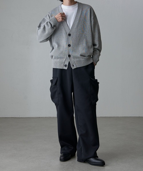 Lui's（ルイス）の「テープヤーンクロップドカーディガン（カーディガン/ボレロ・メンズ・ライトグレー/ブラック/ブルー・S/M）」の18枚目の写真