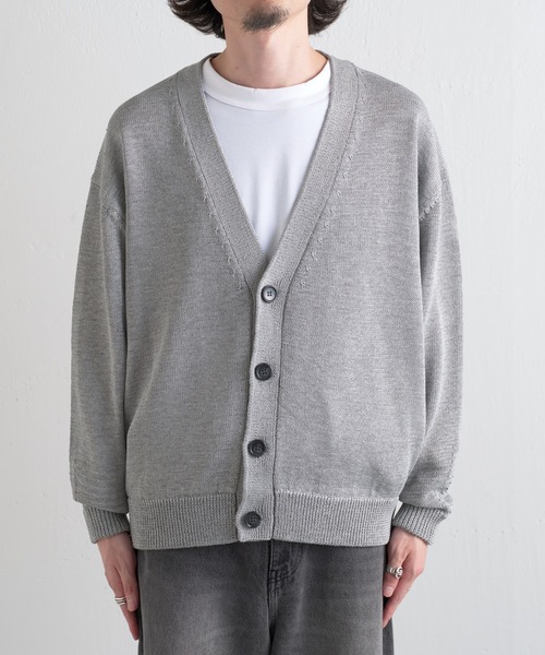 Lui's（ルイス）の「テープヤーンクロップドカーディガン（カーディガン/ボレロ・メンズ・ライトグレー/ブラック/ブルー・S/M）」の21枚目の写真