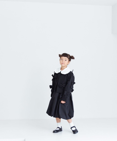 LOWRYS FARM（ローリーズファーム）の「フリルカラーブラウスロングスリーブ　 102180（シャツ/ブラウス・キッズ・ブラック/ホワイト/ブルー・130cm/140cm/150cm/110cm/120cm）」の4枚目の写真