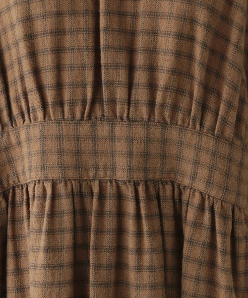 studio CLIP（スタディオクリップ）の「《natural by clip》コットンリネンチェック切り替えワンピース（ワンピース・レディース・ネイビー/ブラック/ベージュ・FREE）」の9枚目の写真
