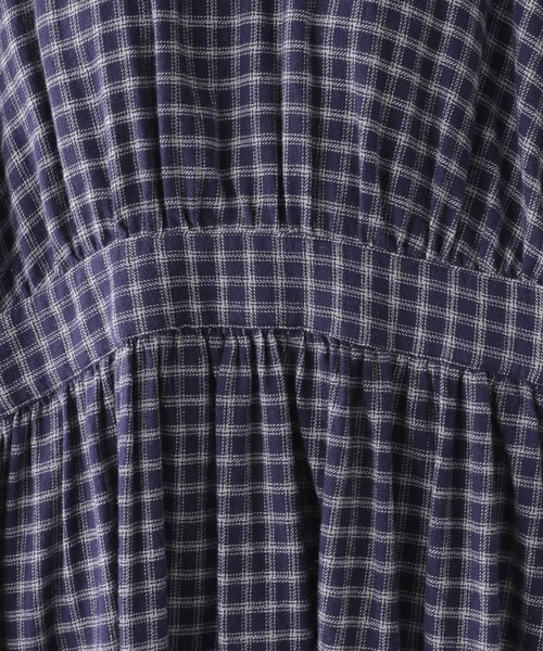 studio CLIP（スタディオクリップ）の「《natural by clip》コットンリネンチェック切り替えワンピース（ワンピース・レディース・ネイビー/ブラック/ベージュ・FREE）」の10枚目の写真
