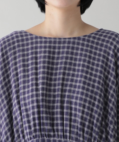 studio CLIP（スタディオクリップ）の「《natural by clip》コットンリネンチェック切り替えワンピース（ワンピース・レディース・ネイビー/ブラック/ベージュ・FREE）」の20枚目の写真