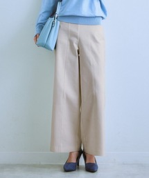 ハリ感素材ストレッチワイドパンツ