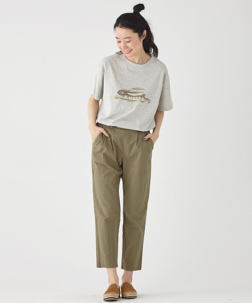 KRIFF MAYER Lady's Collection（クリフメイヤーレディースコレクション）の「フライングラビット柄ロゴゆるT（Tシャツ/カットソー・レディース・ブルー/グレー/オフホワイト/カラフル/グリーン/レッド/チャコール・LARGE/MEDIUM）」の9枚目の写真
