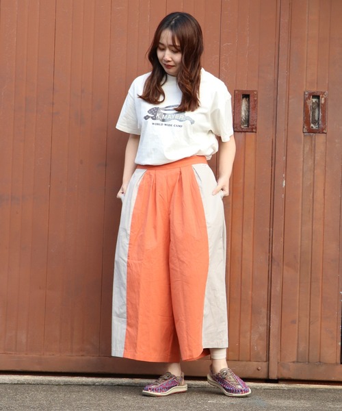 KRIFF MAYER Lady's Collection（クリフメイヤーレディースコレクション）の「フライングラビット柄ロゴゆるT（Tシャツ/カットソー・レディース・ブルー/グレー/オフホワイト/カラフル/グリーン/レッド/チャコール・LARGE/MEDIUM）」の13枚目の写真