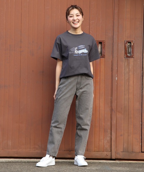 KRIFF MAYER Lady's Collection（クリフメイヤーレディースコレクション）の「フライングラビット柄ロゴゆるT（Tシャツ/カットソー・レディース・ブルー/グレー/オフホワイト/カラフル/グリーン/レッド/チャコール・LARGE/MEDIUM）」の14枚目の写真