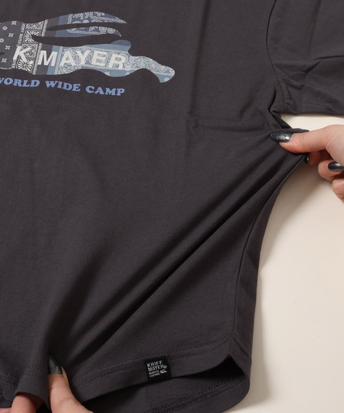KRIFF MAYER Lady's Collection（クリフメイヤーレディースコレクション）の「フライングラビット柄ロゴゆるT（Tシャツ/カットソー・レディース・ブルー/グレー/オフホワイト/カラフル/グリーン/レッド/チャコール・LARGE/MEDIUM）」の21枚目の写真