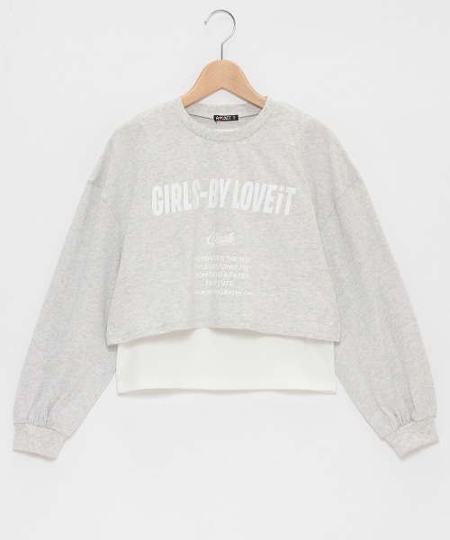 セール】テキストロゴ長袖Tシャツタンクトップセット（アンサンブル  