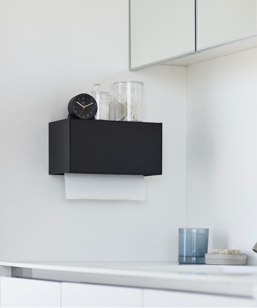 tower（タワー）の「tower(タワー)石こうボード壁対応トレー付きペーパータオルディスペンサー（バス/トイレグッズ・レディース・ブラック/ホワイト・ONE SIZE）」の2枚目の写真