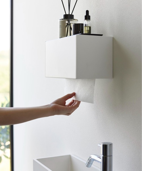 tower（タワー）の「tower(タワー)石こうボード壁対応トレー付きペーパータオルディスペンサー（バス/トイレグッズ・レディース・ブラック/ホワイト・ONE SIZE）」の9枚目の写真