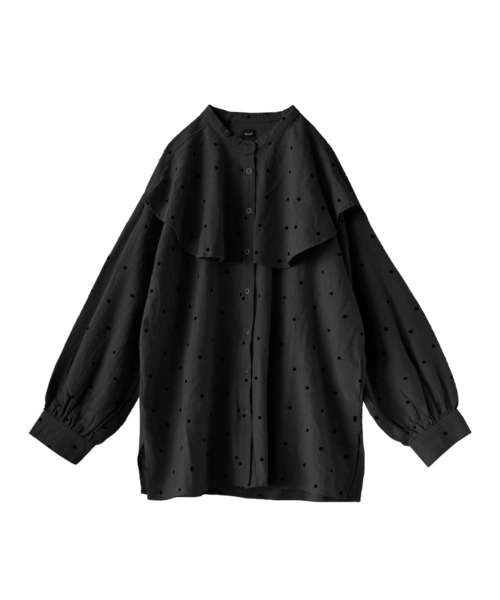 e-zakkamania stores(イーザッカマニアストアーズ)の「フロッキードット ナチュラルブラウス(シャツ/ブラウス・レディース・ブラック/ベージュ・フリー)」の20枚目の写真