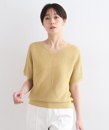 INDIVI | 【洗える／ラメ】Vネックガーター編みニット(ニット/セーター)