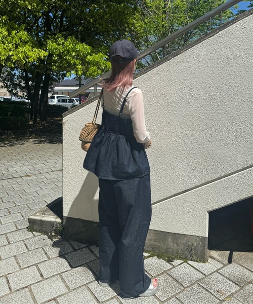 y/m by misato（イムバイミサト）の「デニムキャミソール（キャミソール・レディース・ブラック/インディゴブルー・FREE）」の6枚目の写真