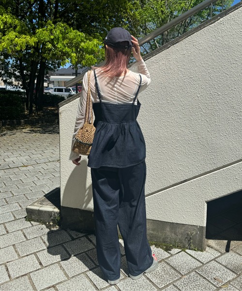 y/m by misato（イムバイミサト）の「デニムキャミソール（キャミソール・レディース・ブラック/インディゴブルー・FREE）」の7枚目の写真