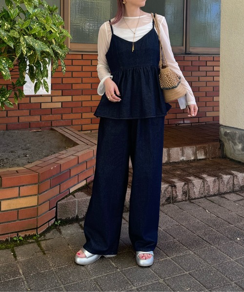 y/m by misato（イムバイミサト）の「デニムキャミソール（キャミソール・レディース・ブラック/インディゴブルー・FREE）」の8枚目の写真