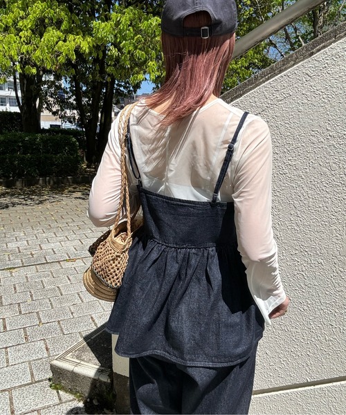y/m by misato（イムバイミサト）の「デニムキャミソール（キャミソール・レディース・ブラック/インディゴブルー・FREE）」の3枚目の写真