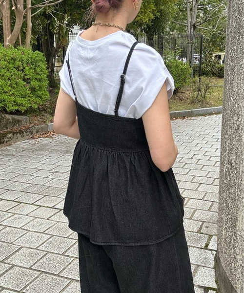 y/m by misato（イムバイミサト）の「デニムキャミソール（キャミソール・レディース・ブラック/インディゴブルー・FREE）」の10枚目の写真