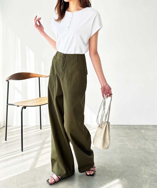 GeeRA（ジーラ）の「コットンワイドベイカーパンツ（その他パンツ・レディース・ブラック/カーキ・MEDIUM/LARGE/X-LARGE）」の8枚目の写真