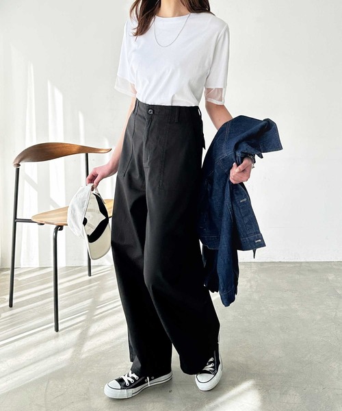 GeeRA（ジーラ）の「コットンワイドベイカーパンツ（その他パンツ・レディース・ブラック/カーキ・MEDIUM/LARGE/X-LARGE）」の13枚目の写真