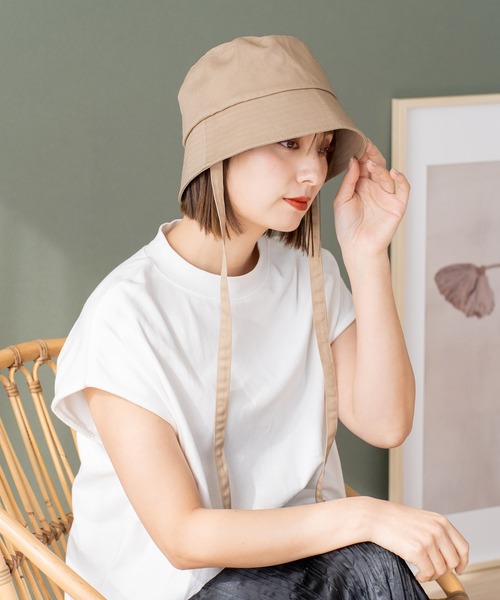 VitaFelice(ヴィータフェリーチェ)の「リボン付きバケットハット(ハット・レディース・ホワイト/ブラック/ライトベージュ・FREE)」の19枚目の写真