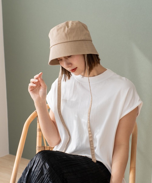 VitaFelice(ヴィータフェリーチェ)の「リボン付きバケットハット(ハット・レディース・ホワイト/ブラック/ライトベージュ・FREE)」の21枚目の写真