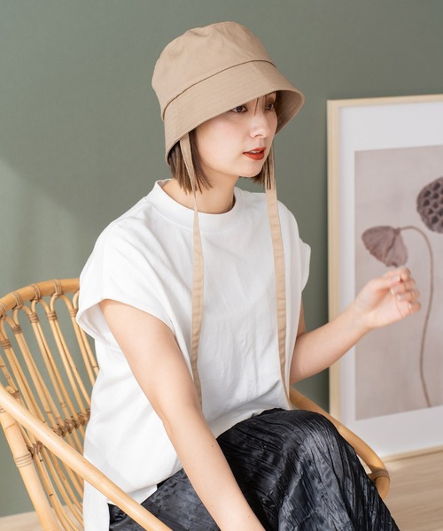 VitaFelice(ヴィータフェリーチェ)の「リボン付きバケットハット(ハット・レディース・ホワイト/ブラック/ライトベージュ・FREE)」の22枚目の写真