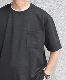 【WEB限定】SHIPS any: ジャカード フェイクレイヤード ポケット Tシャツ◇
