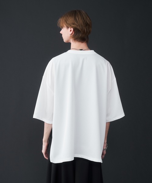 セール】Fuhaku Side Zip Design T-Shirts - 布帛サイドジップ
