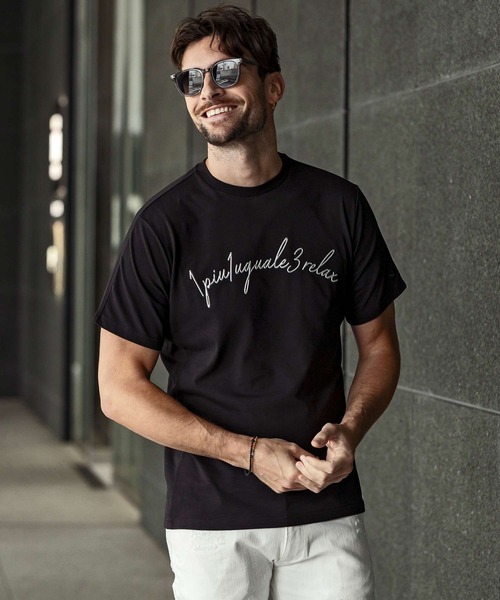 国内発送 1PIU1UGUALE3 RELAX メタリックアーチロゴ 半袖Tシャツ 1PIU1UGUALE3 RELAX】メタリックアーチロゴ 半袖 Tシャツ