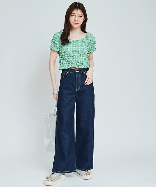 31 Sons de mode(トランテアン ソン ドゥ モード)の「ポコポコトップス(Tシャツ/カットソー・レディース・ラベンダー/グリーン/オフホワイト・36)」の20枚目の写真